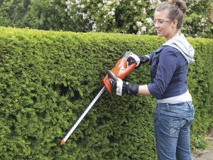 Using a Cordless Hedge Trimmer